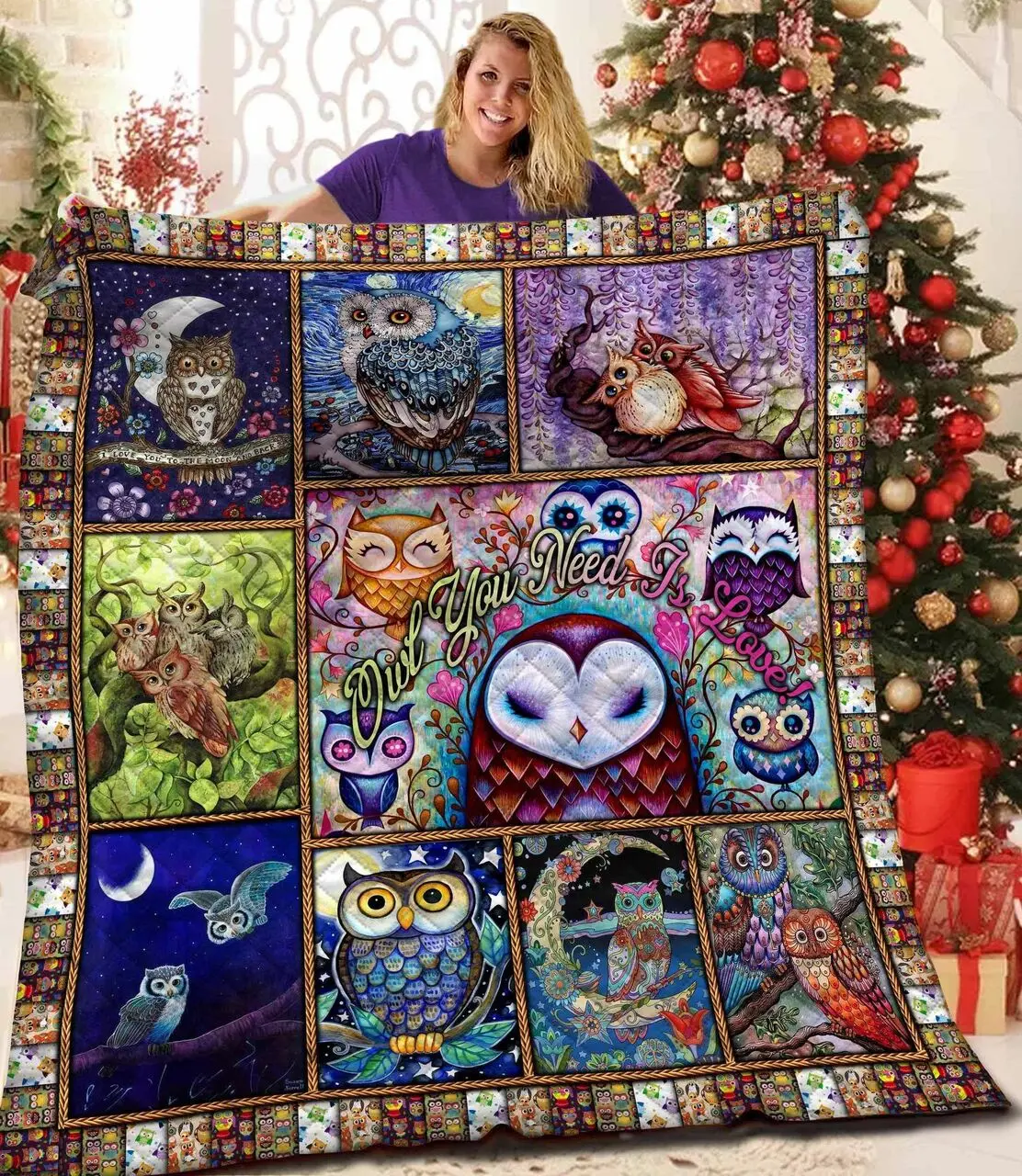 Owl Bbb071182 Quilt Blanket and Home Decor