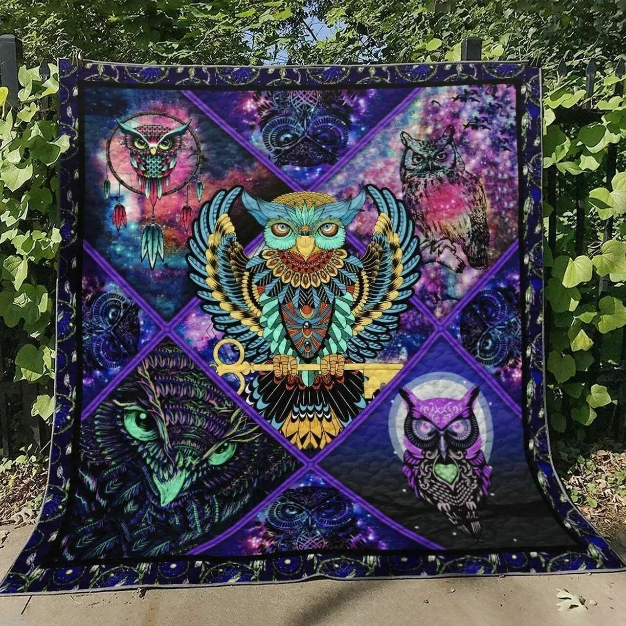 Owl Hur Quilt sq and Home Decor