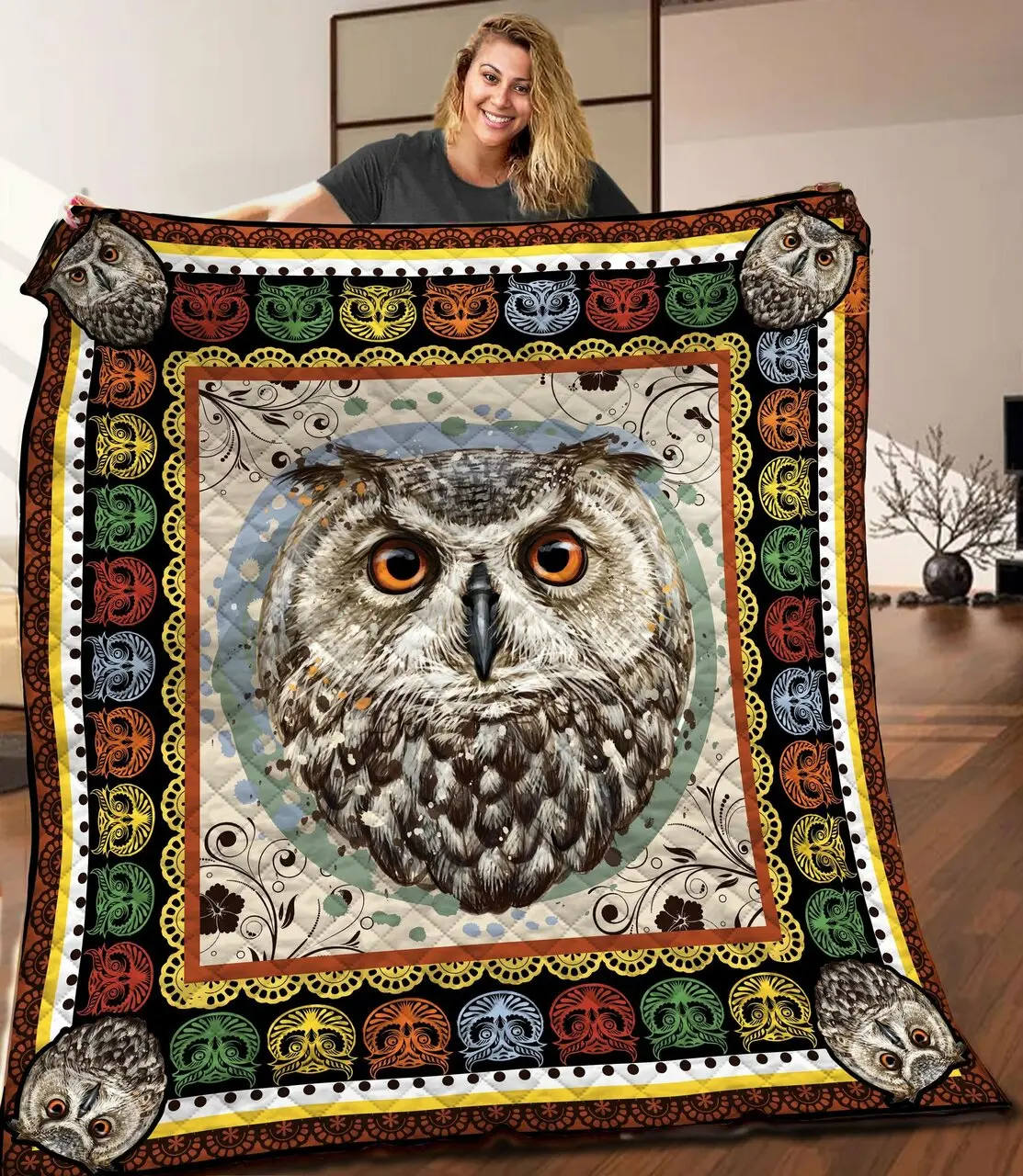 Owl Quilt Blanket C9B010603Ta and Home Decor