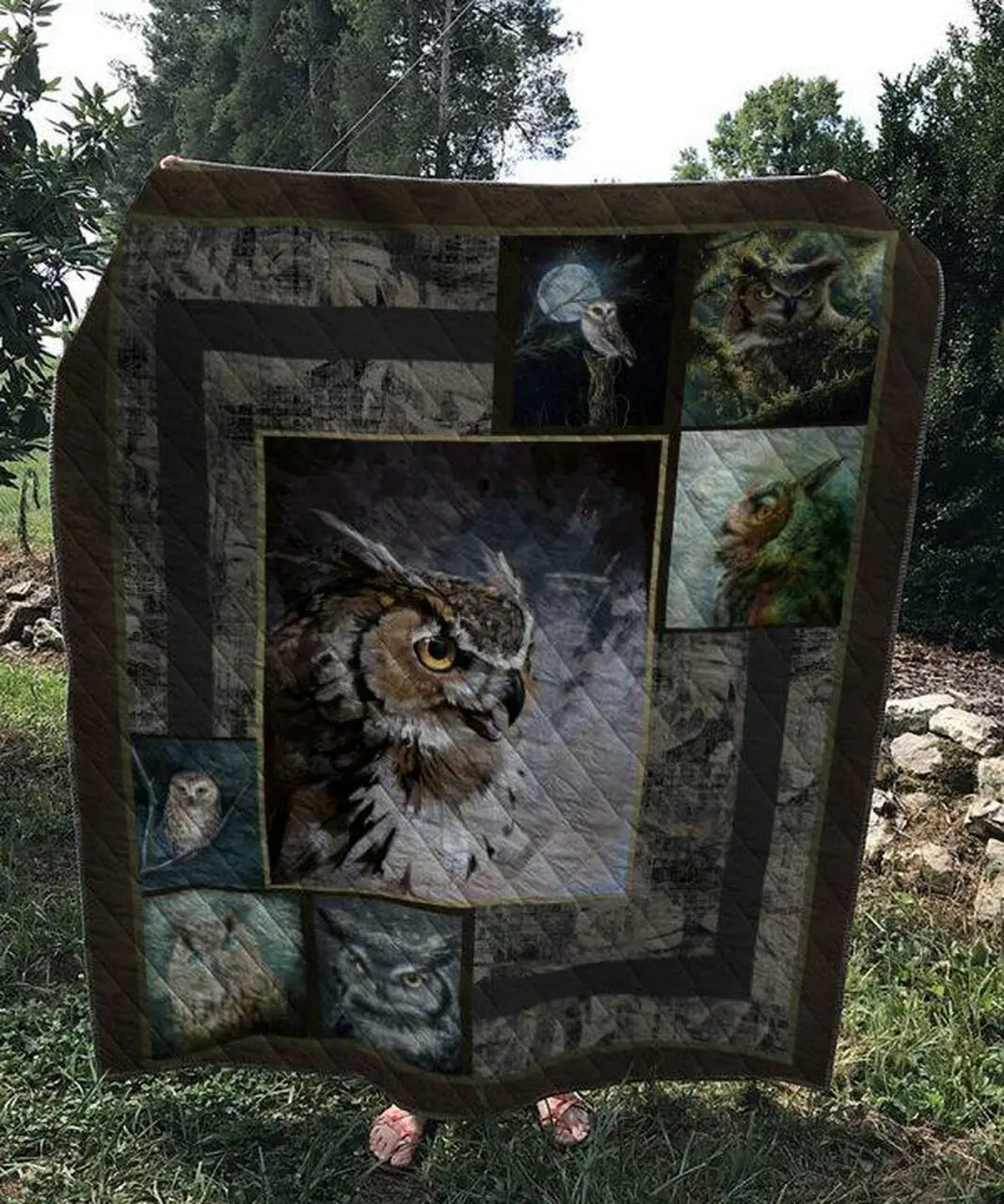Owl Quilt V19 and Home Decor