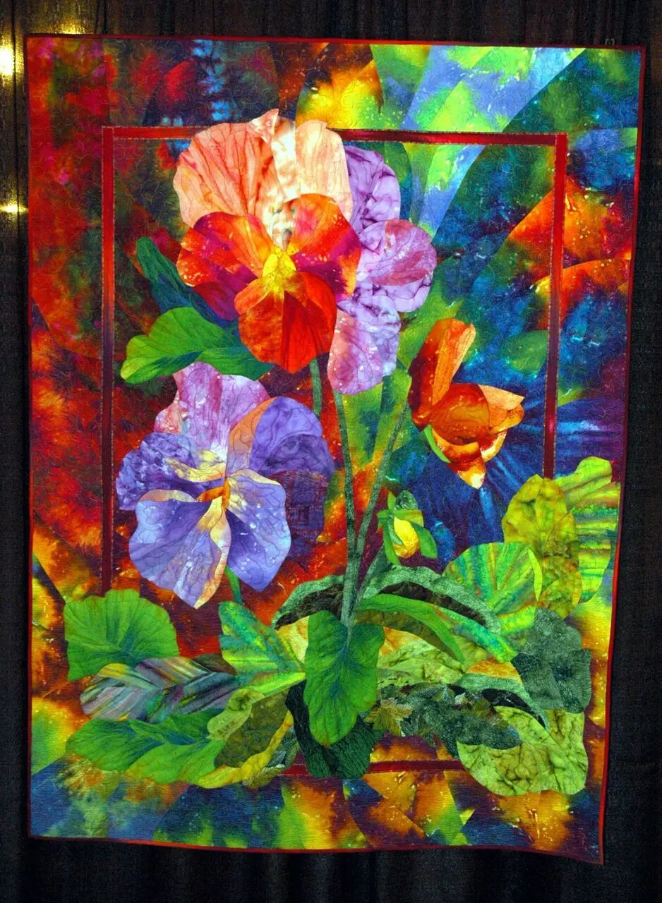 Pansies Among Leaves Quilt Tdhae and Home Decor
