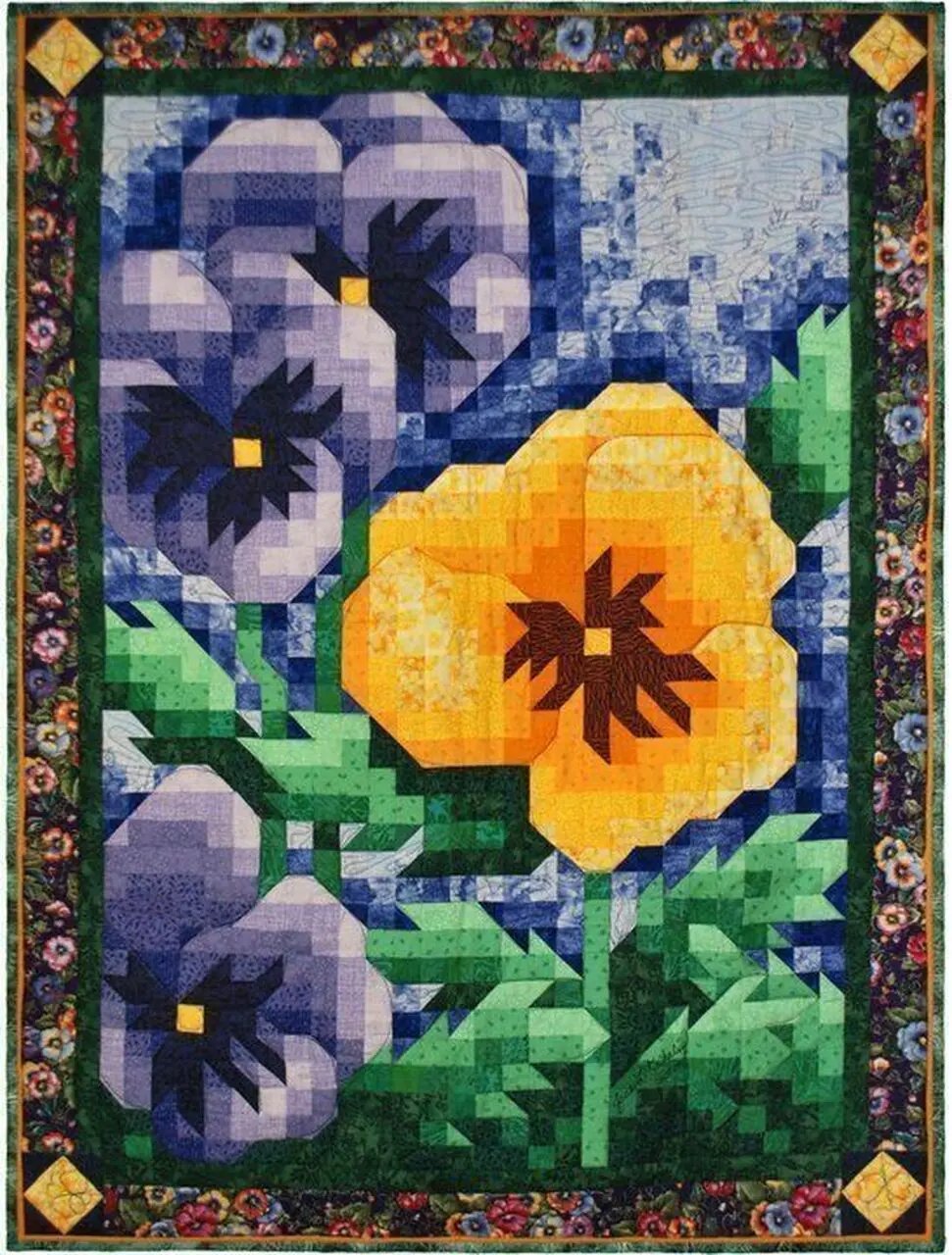 Pansy Mosaic Hur Quilt ak and Home Decor