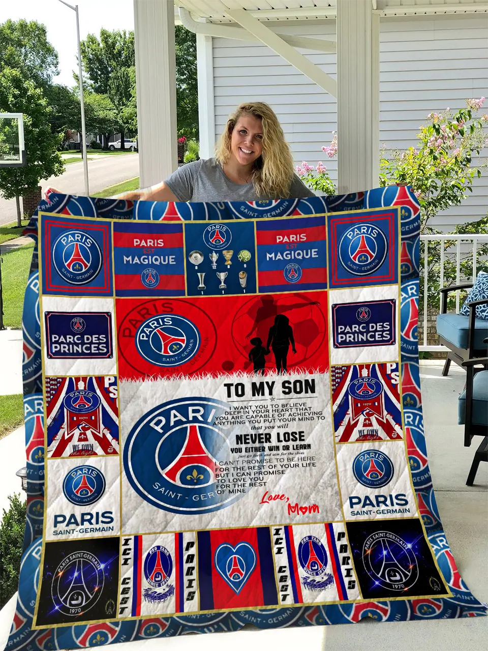 Paris Saint-Germain Quilt Mom To Son I1D1 and Home Decor