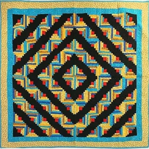 Patchwork Barn Raising Log Cabin Quilt Tdhem and Home Decor