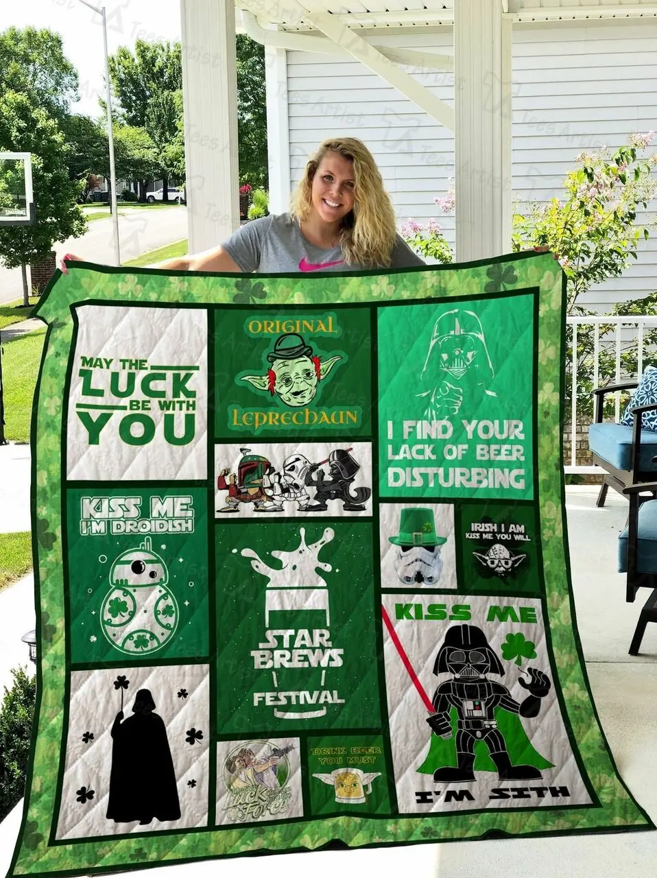 Patricks Day And Star Wars Quilt Blanket 02342 and Home Decor