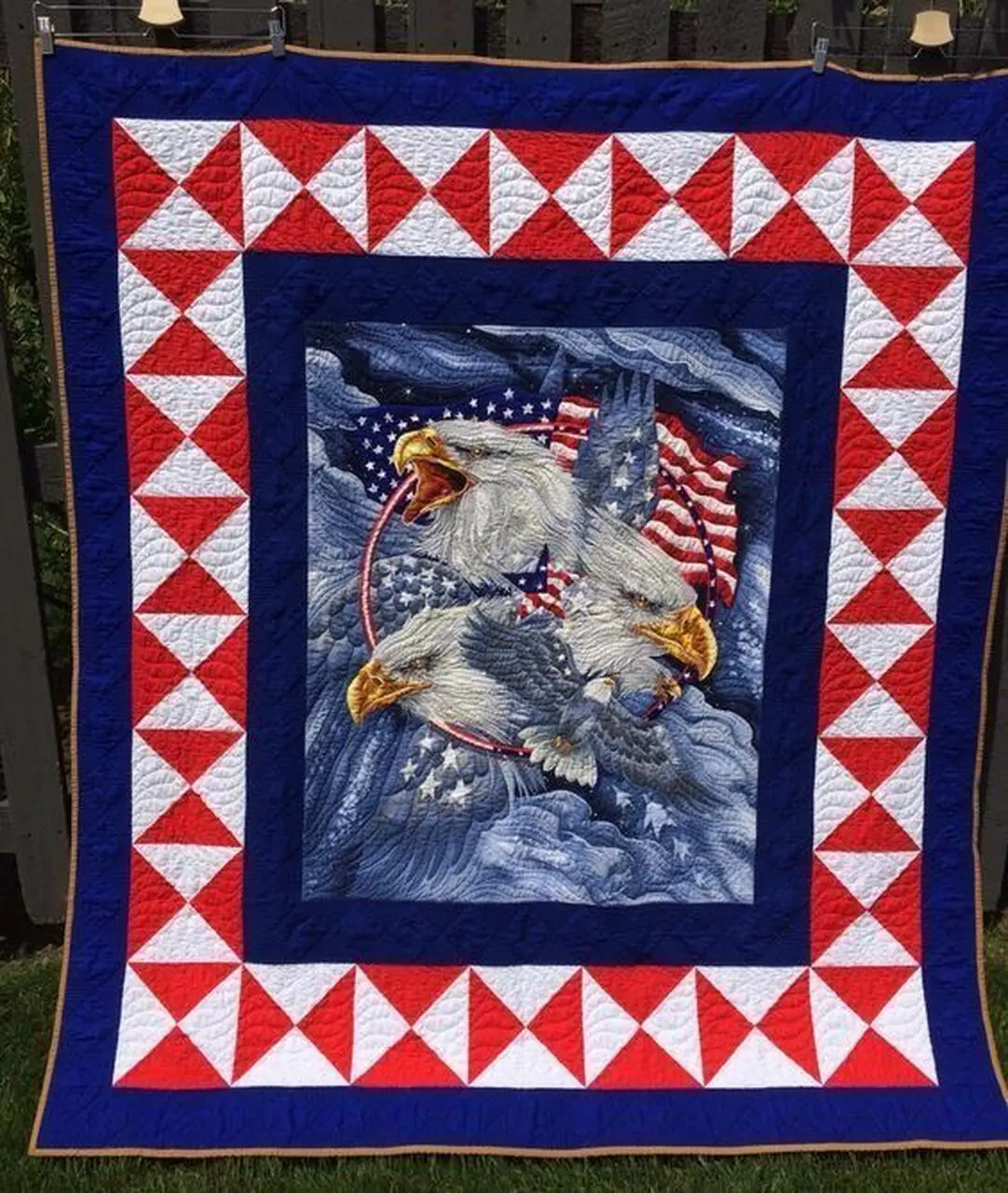 Patriotic Eagle Clm0910140 Quilt Blanket and Home Decor