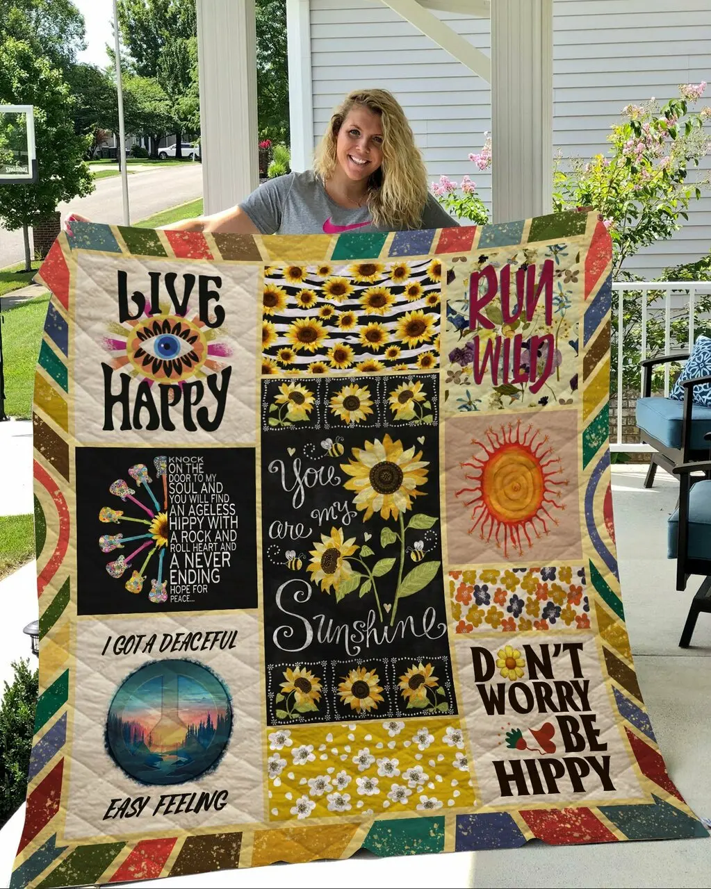 Peace Sunshine Quilt and Home Decor