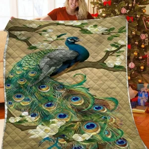 Peacock JFJ11166 3D Customized Quilt 2707 and Home Decor