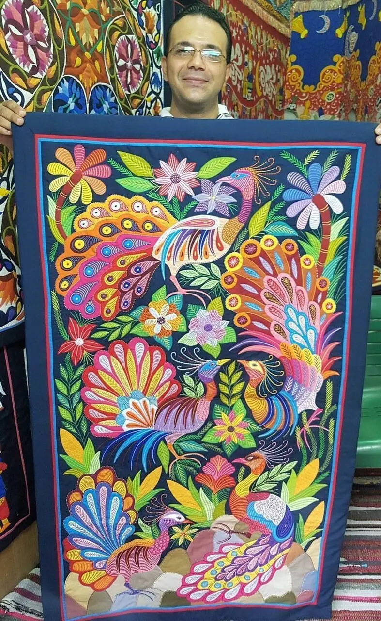 Peacocks In Navy Blue Background Quilt Tdhpu and Home Decor