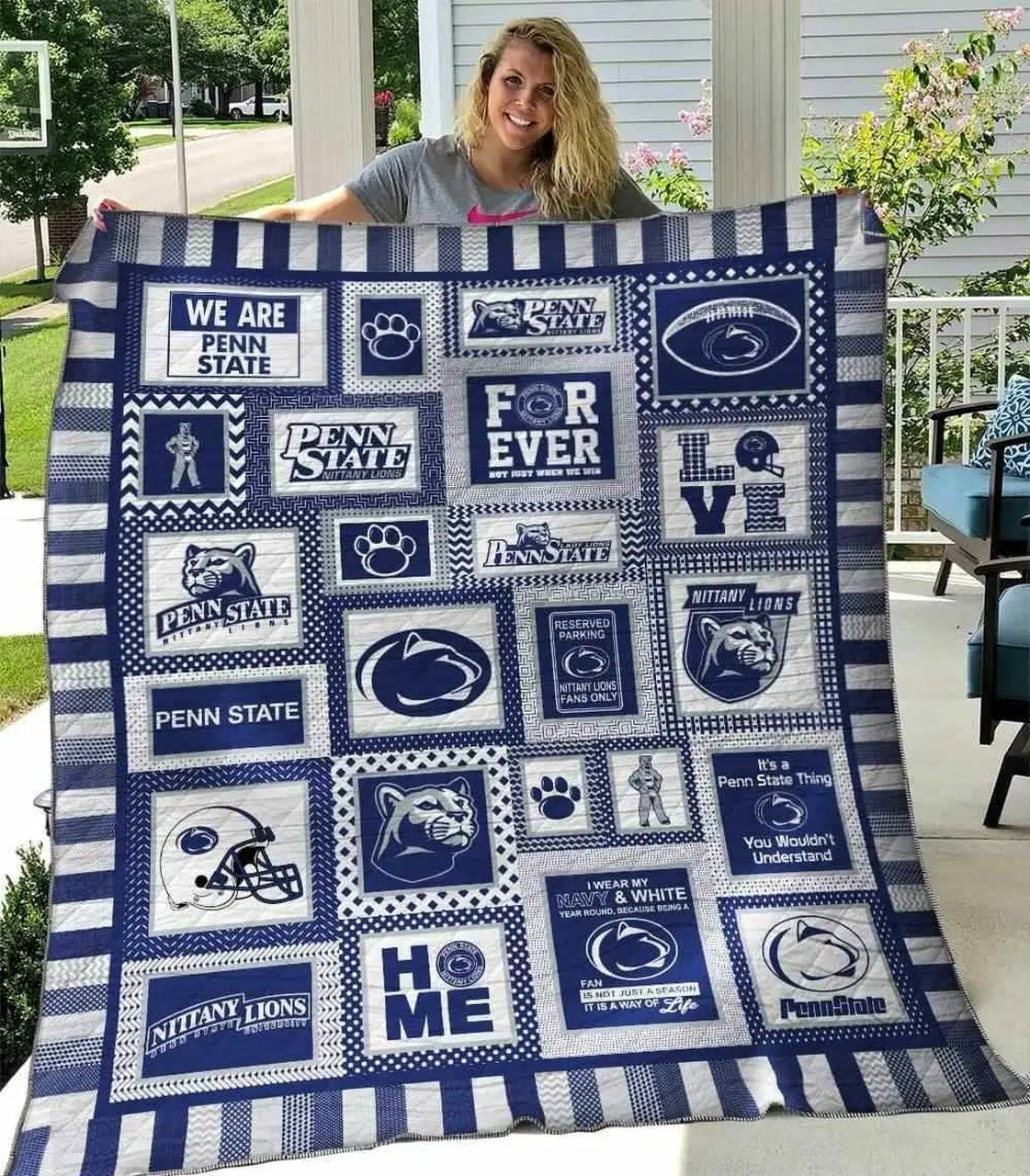 Penn State Nittany Lions 3 Blanket Th1607 Quilt and Home Decor