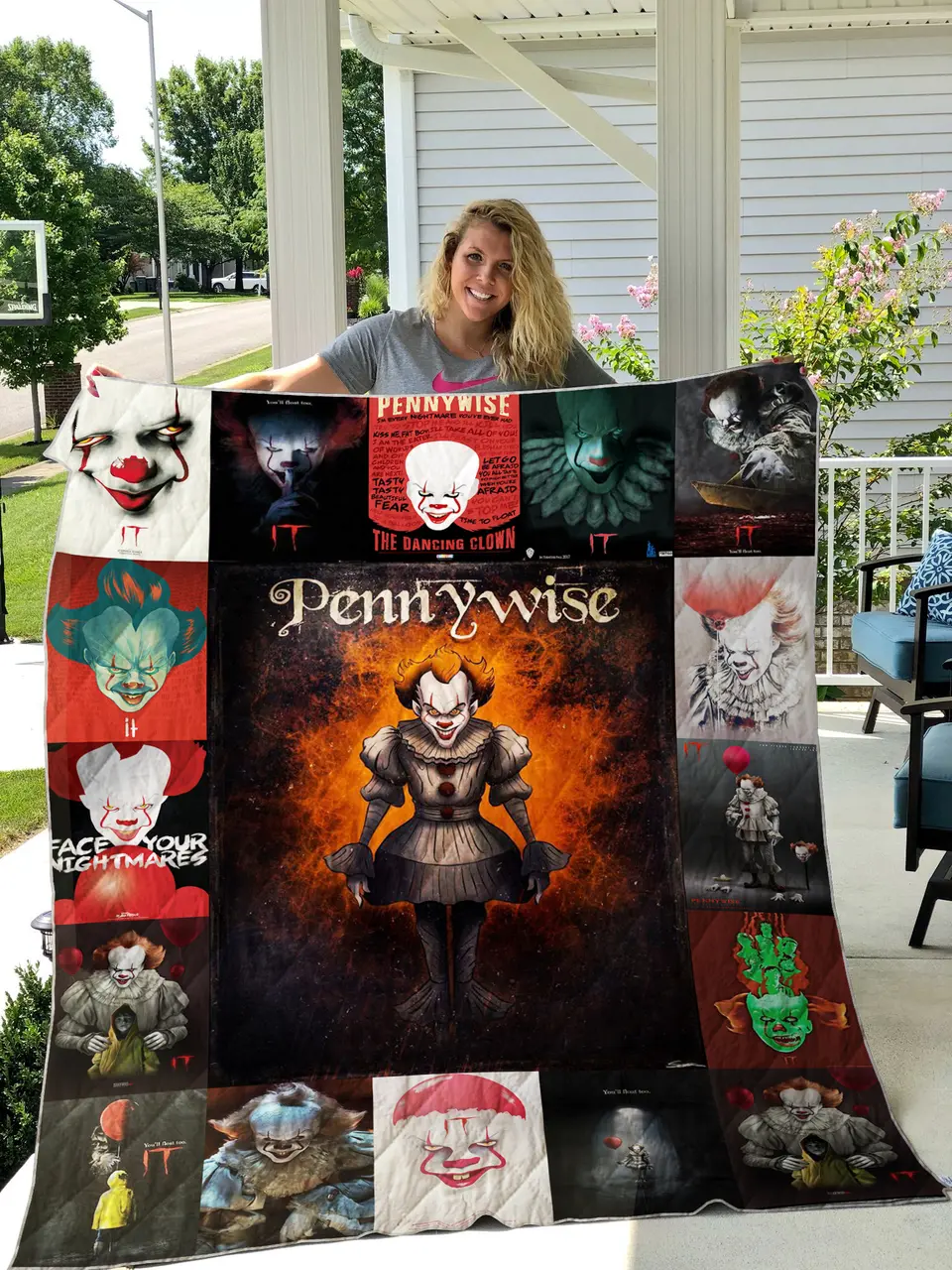 Pennywise It Quilt Blanket 01257 and Home Decor