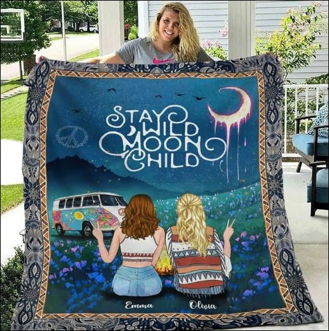 Personalized Stay Wild Moon Child Quilt Dnstyles and Home Decor