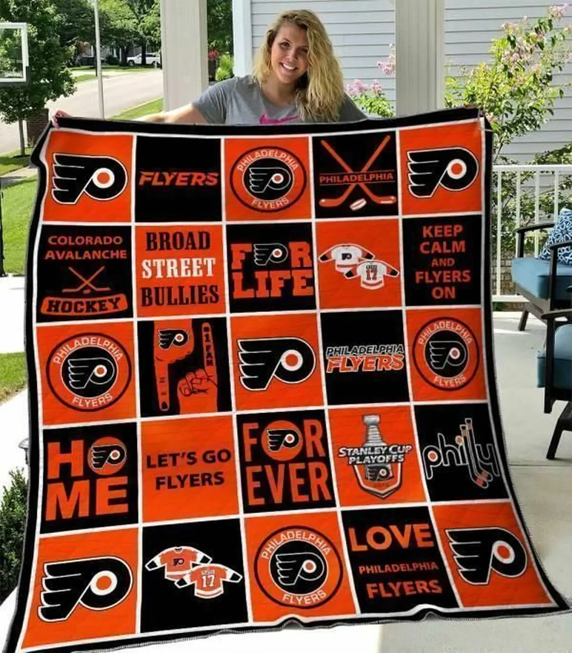 Philadelphia Flyers Quilt Blanket 03 and Home Decor