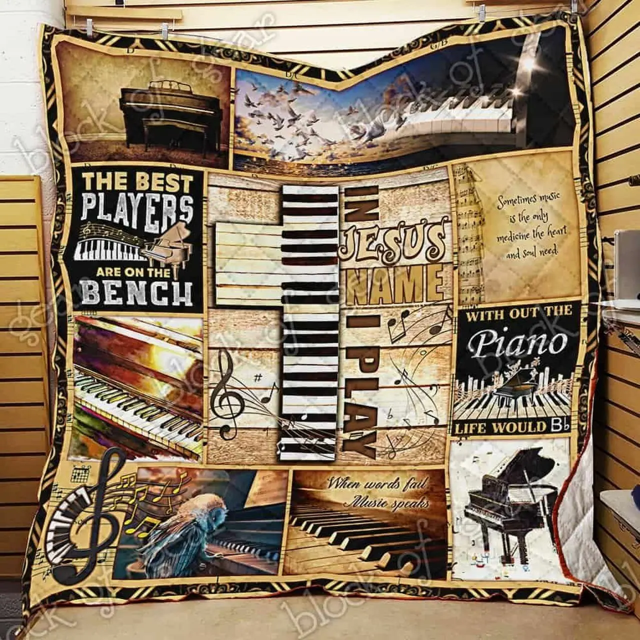 Piano Cl18100564Mdq Quilt Blanket and Home Decor