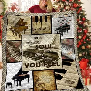Piano JFJ11309 3D Customized Quilt 2707 and Home Decor
