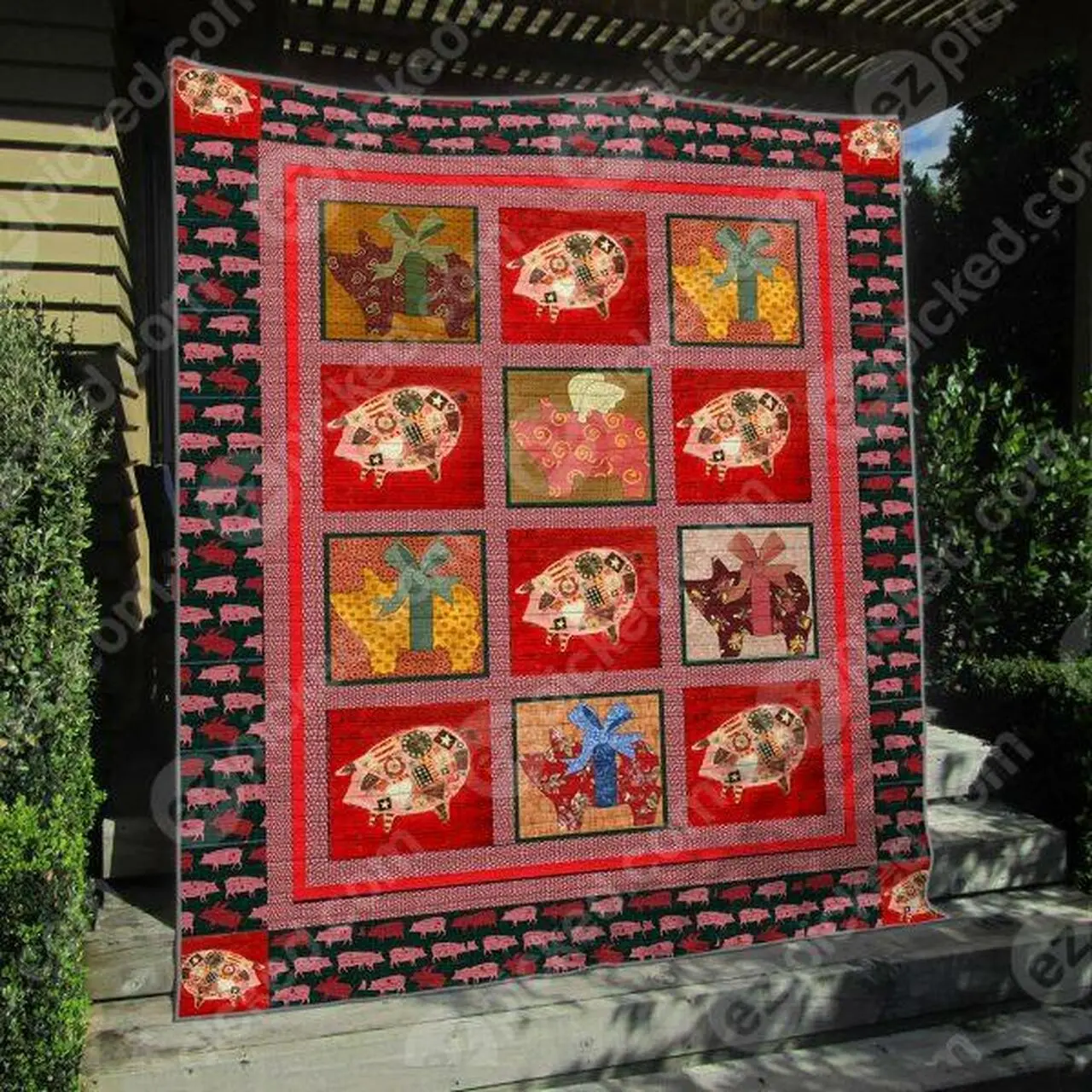 Piggy Quilt Blanket Vd14 Quilt and Home Decor