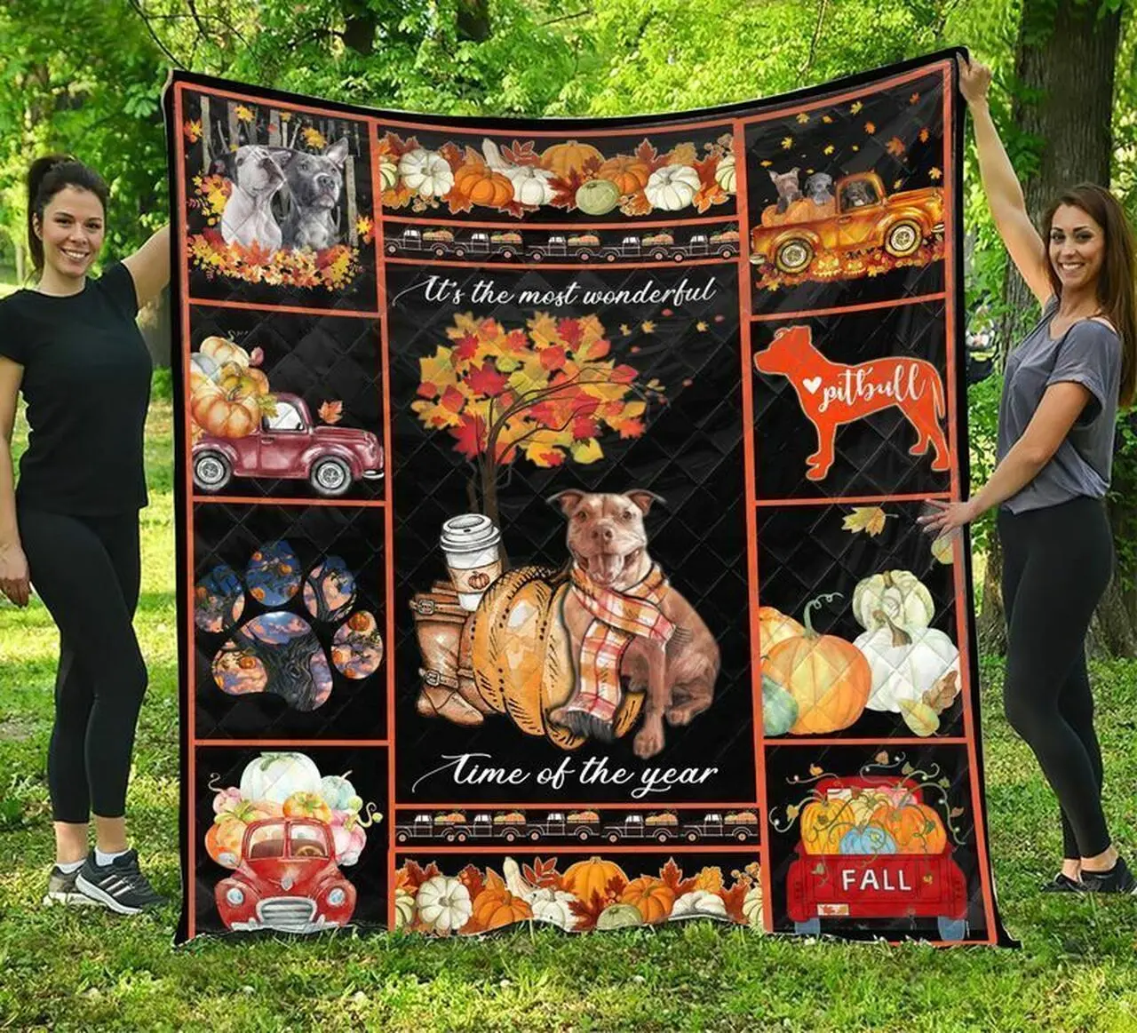 Pitbull And Halloween JFJ11385 3D Customized Quilt 2707 and Home Decor