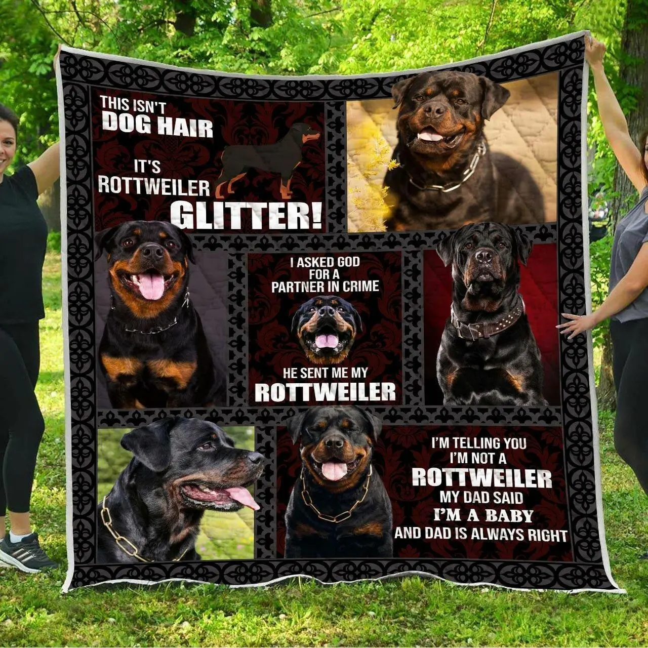 Pitbull Color My Love U Quilt Jg and Home Decor