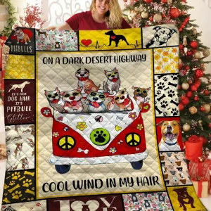 Pitbull Hippie JFJ11392 3D Customized Quilt 2707 and Home Decor