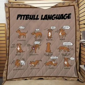 Pitbull Language WBM799 Awesome 3D Customized Quilt and Home Decor