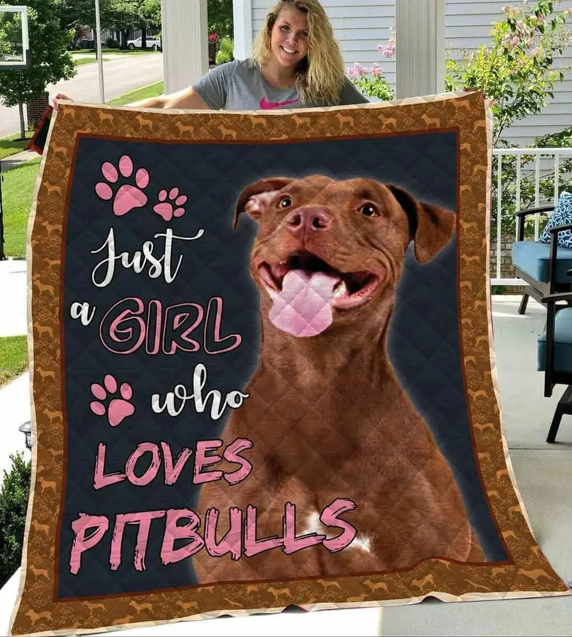 Pitbull Quilt Tdhrp and Home Decor