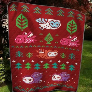 Pixel Owl And Tree Dd Quilt Tdhfz and Home Decor