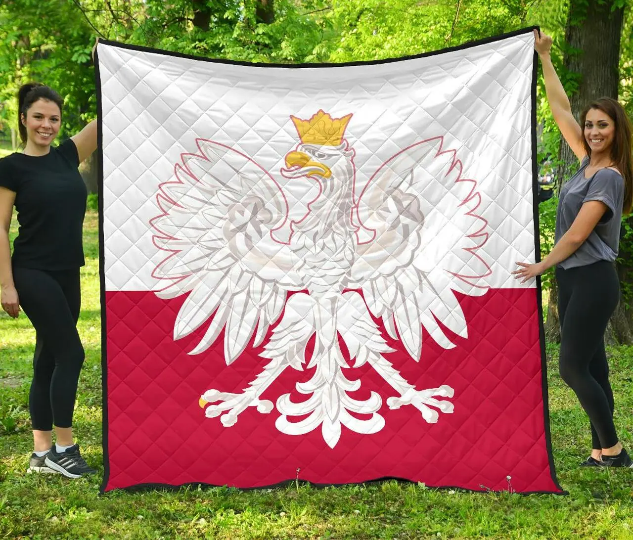 Poland Flag Premium Quilt A6 Quilt and Home Decor