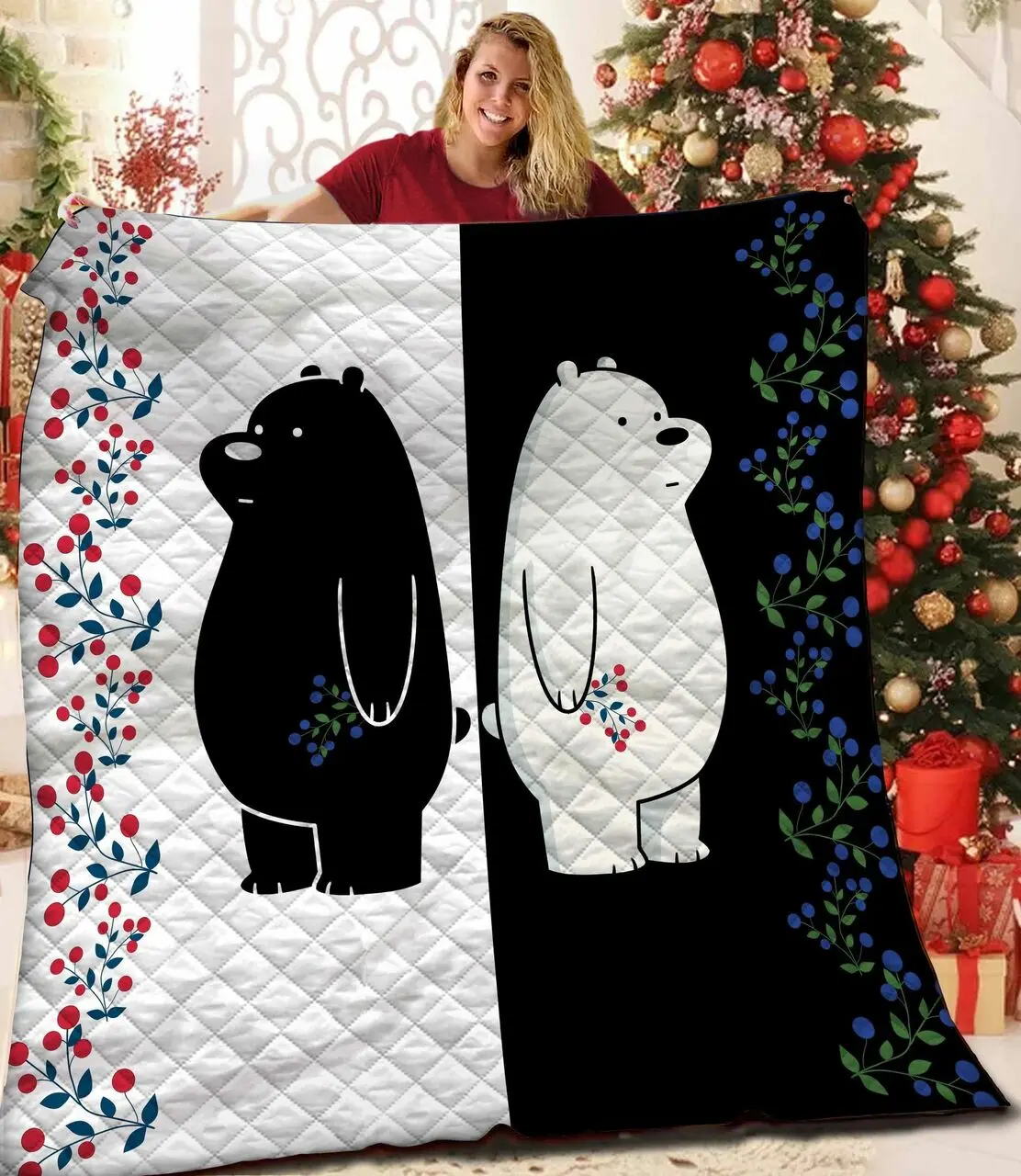 Polar Bear JFJ11448 3D Customized Quilt 2707 and Home Decor