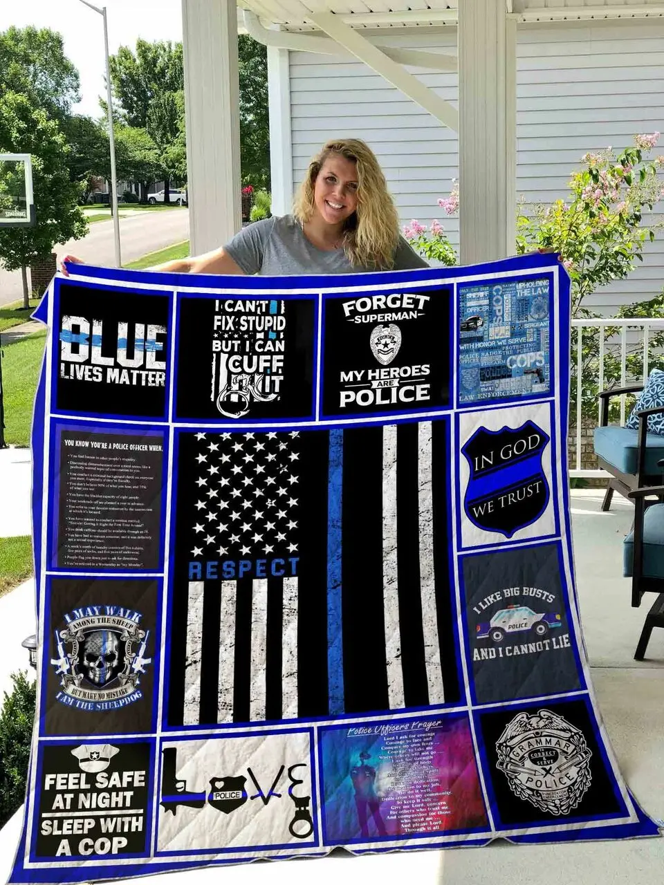 Police Quilt Blanket Dhc1501463Vt and Home Decor