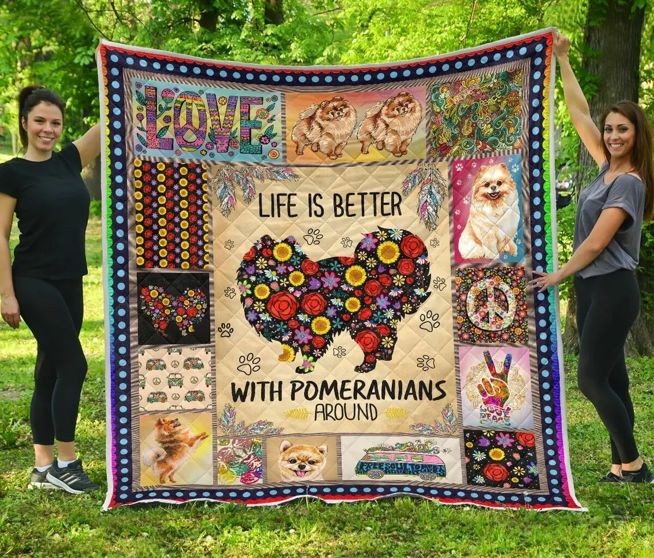 Pomeranian Quilt Blanket Dhc13123924Vt and Home Decor