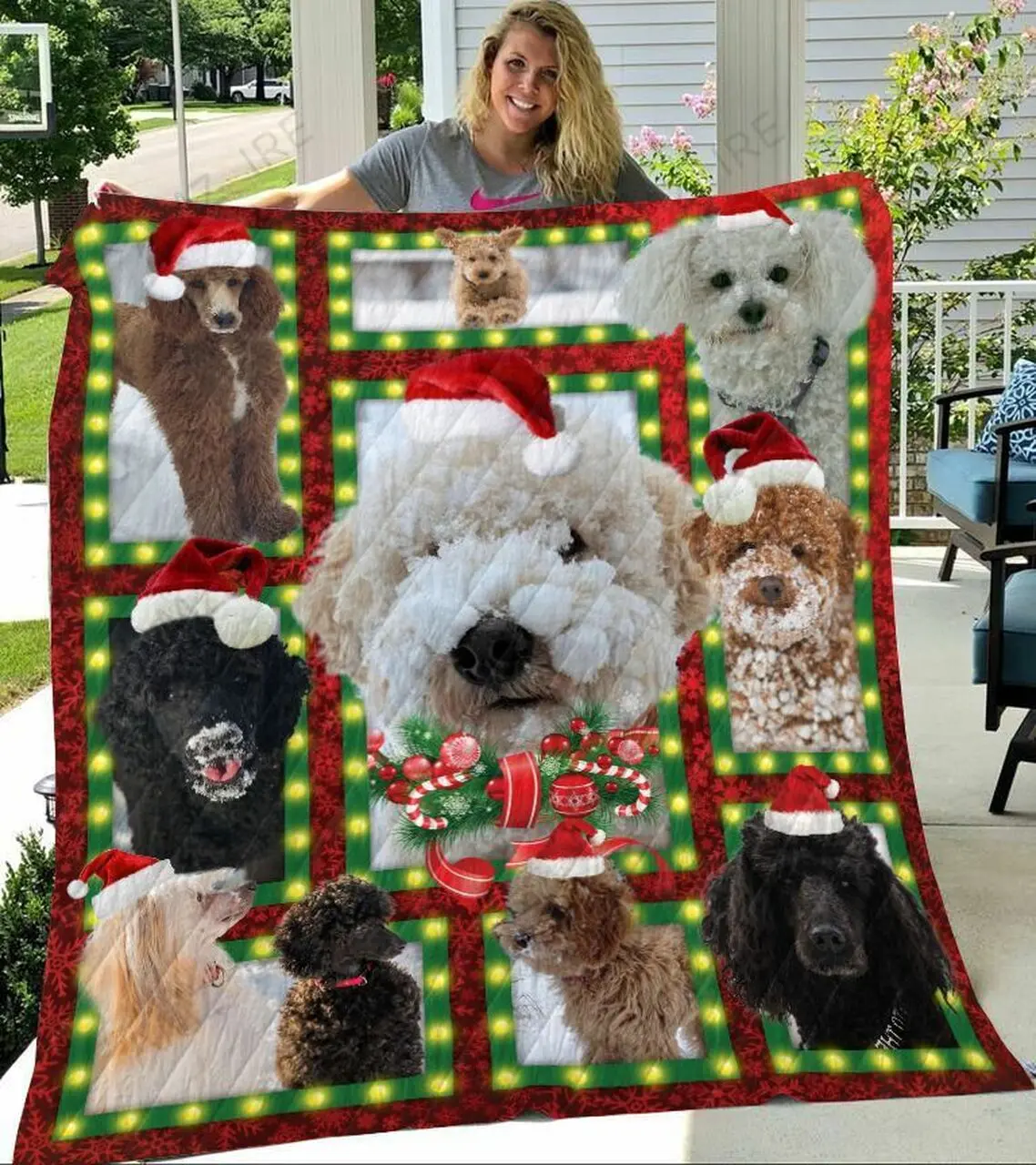 Poodle Dogs Quilt Blanket A124 and Home Decor