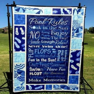 Pool Rules Quilt Blanket Ypm0 Quilt and Home Decor