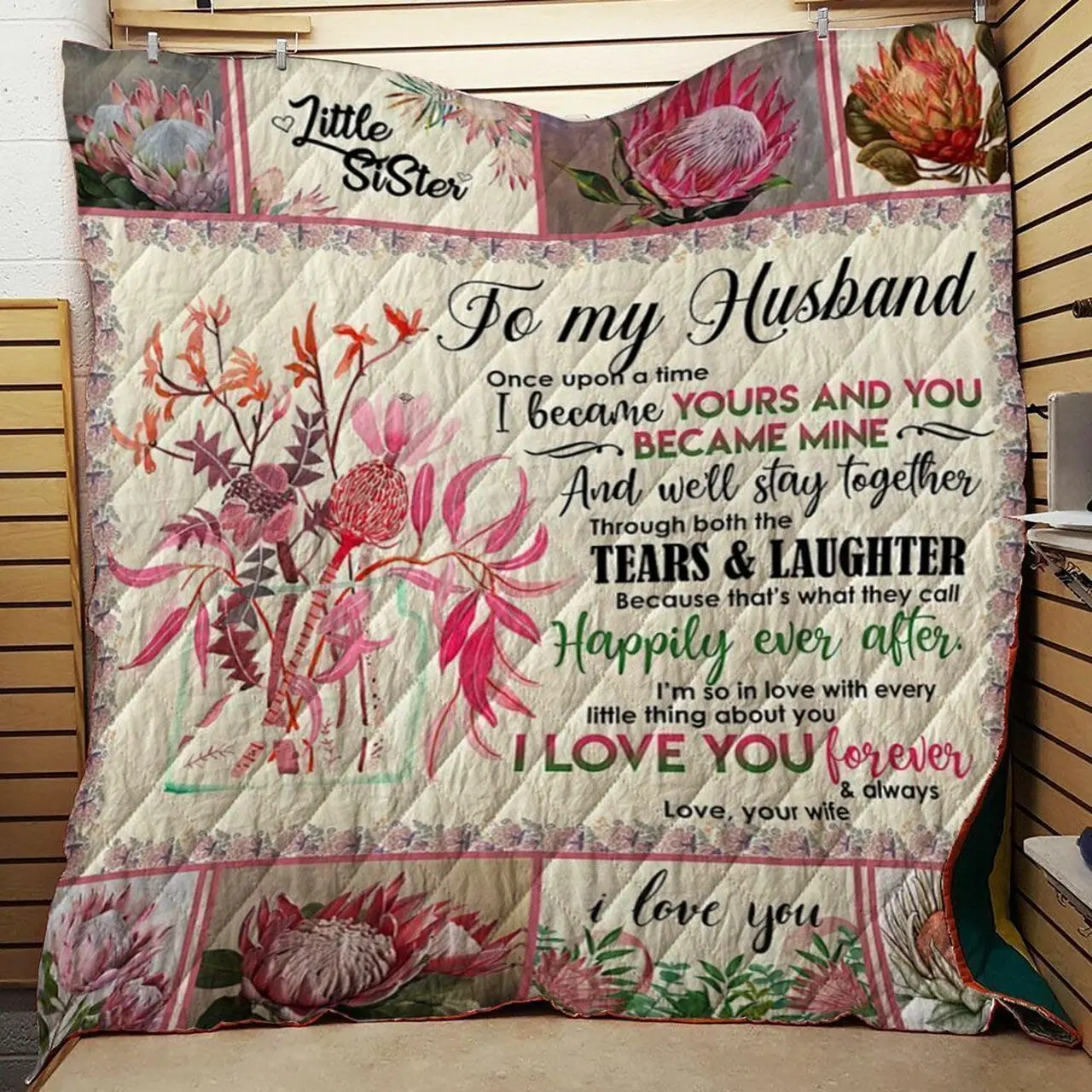 Protea To My Husband Quilt Tdhwb and Home Decor