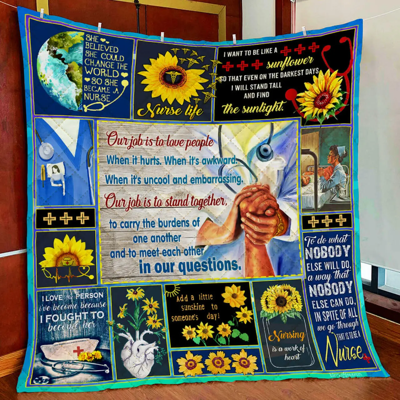 Proud Nurse Life Quilt Blanket and Home Decor