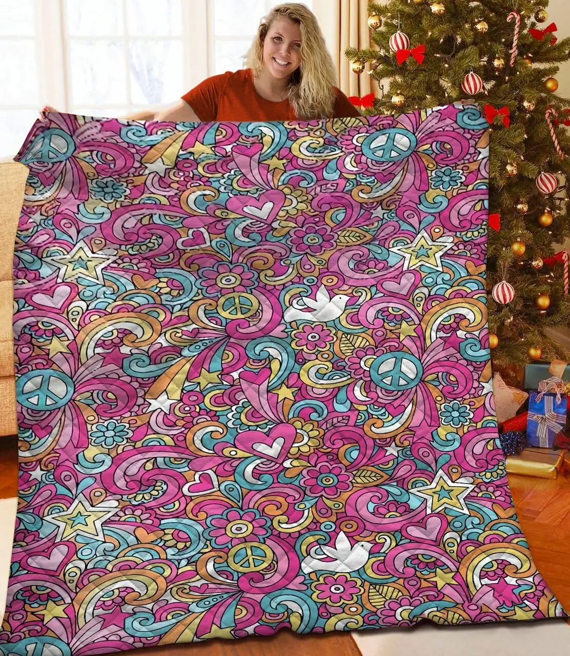 Psychedelic JFJ11568 3D Customized Quilt 2707 and Home Decor