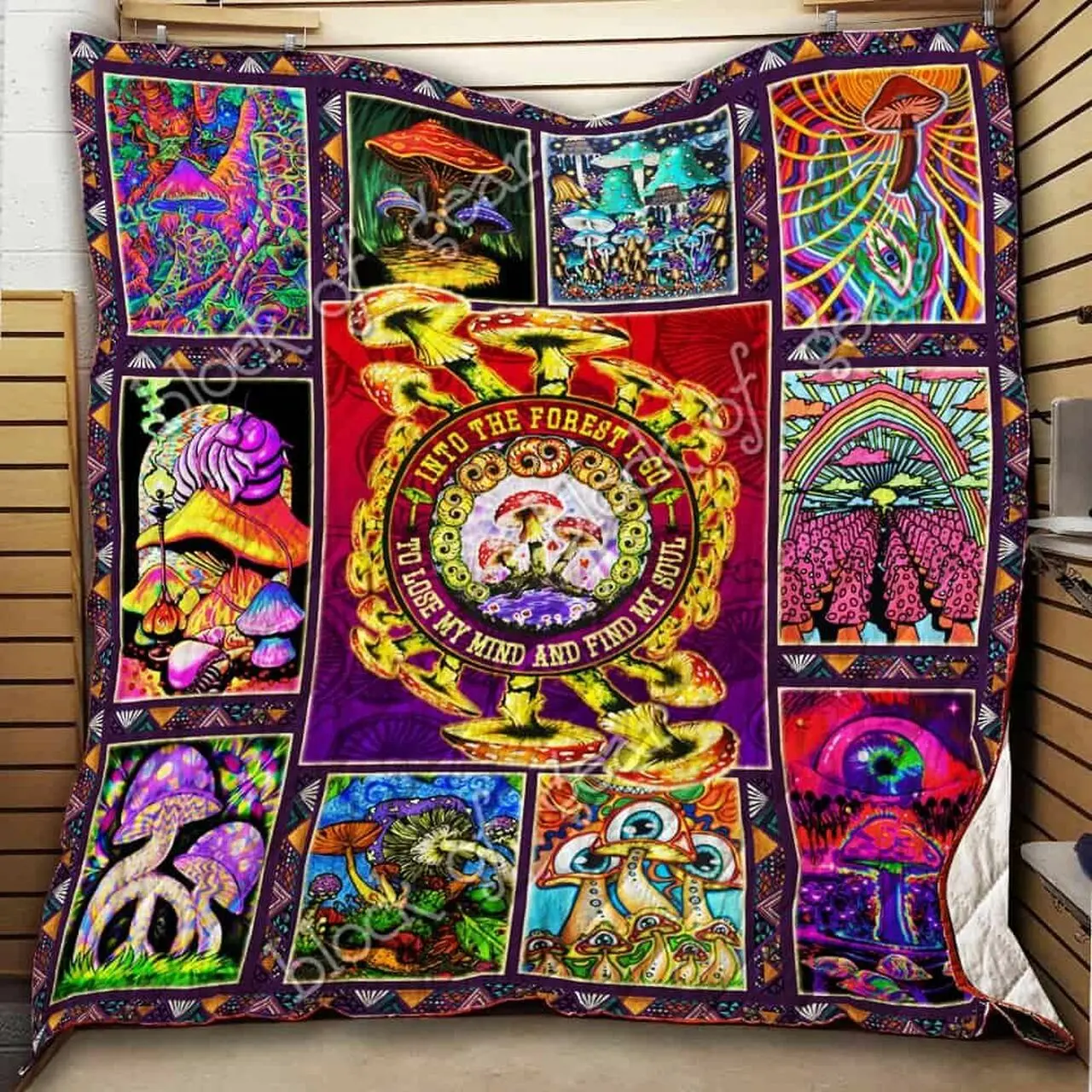 Psychedelic Trippy Mushroom Cl18100592Mdq Quilt Blanket and Home Decor