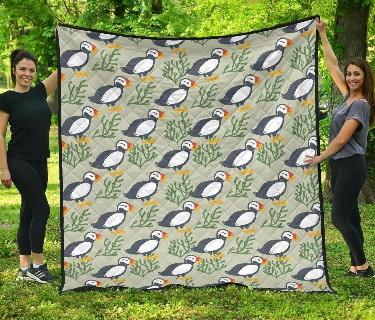 Puffin Cute Cl12100567Mdq Quilt Blanket and Home Decor