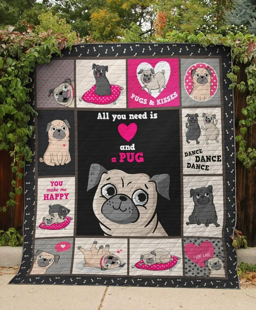 Pug Quilt Blanket Dhc1312554Vt and Home Decor