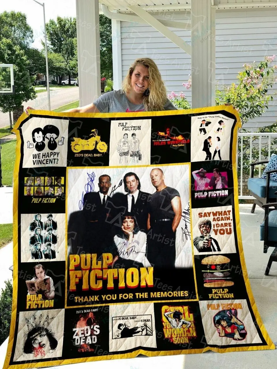Pulp Fiction Quilt Blanket 01583 and Home Decor