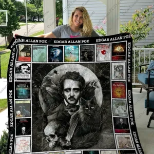 Qd Edgar Allan Poe Quilt Blanket and Home Decor
