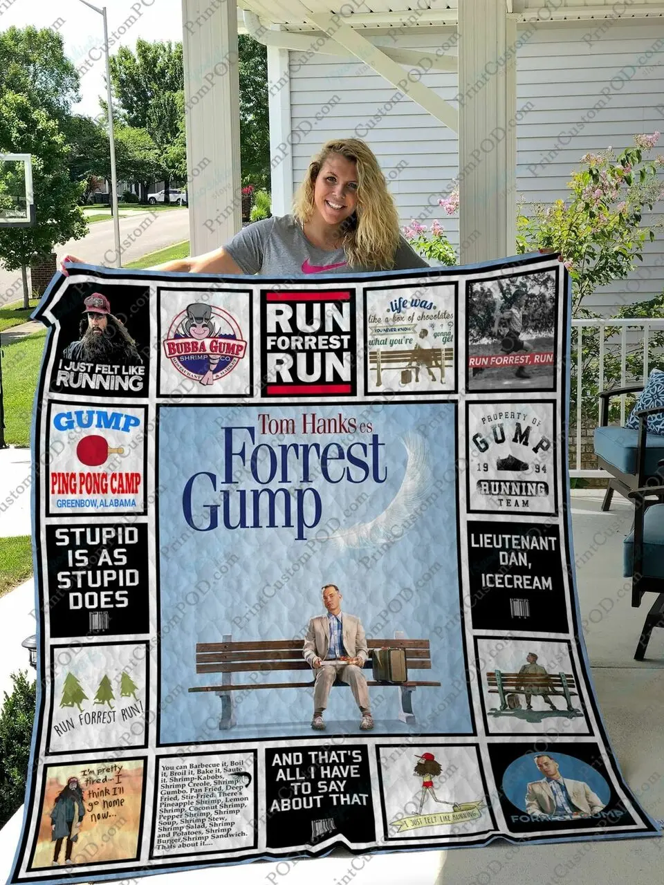 Qd Forrest Gump Quilt Blanket and Home Decor