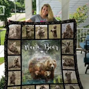 Qd Mama Bear Ver2 Quilt Blanket and Home Decor
