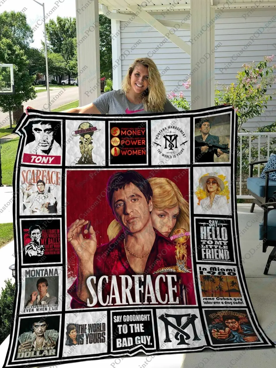 Qd Scarface Quilt Blanket and Home Decor
