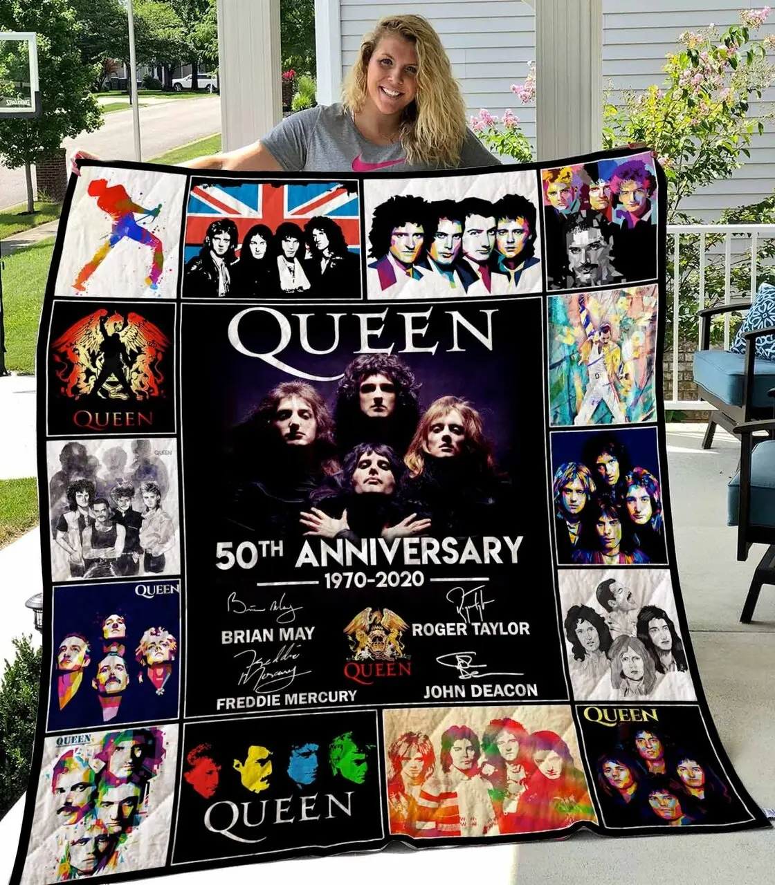 Queen Band Quilt-Blanket and Home Decor