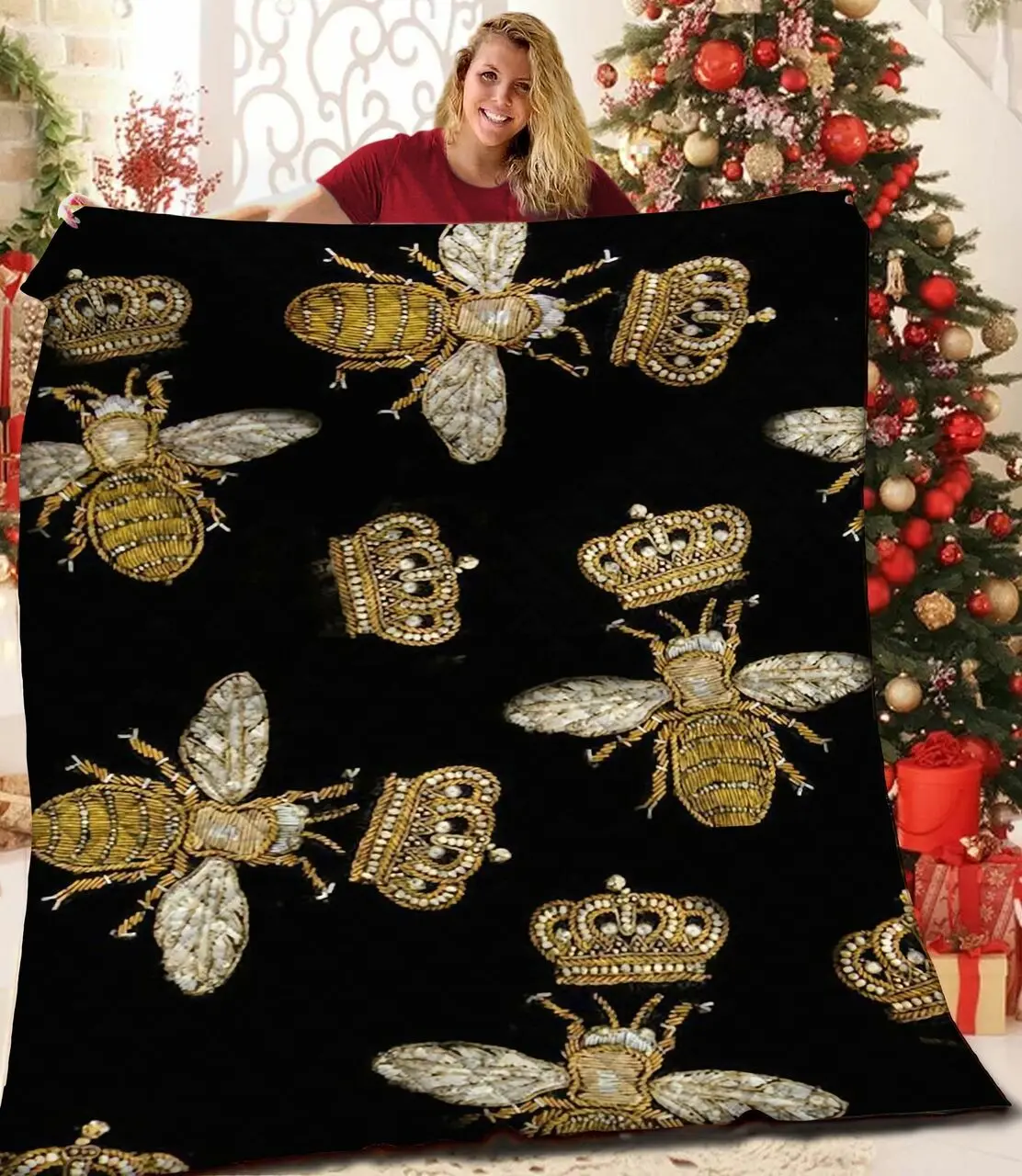 Queen Bee JFJ11709 3D Customized Quilt 2707 and Home Decor