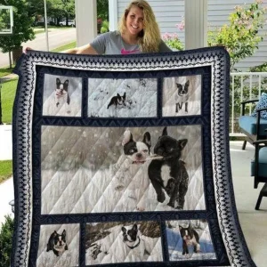 Qui18006 Boston Terrier 3D Personalized Customized Quilt Blanket 34 and Home Decor