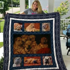 Qui40001 Shar Pei 3D Personalized Customized Quilt Blanket 38 and Home Decor