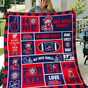 Quilt Blanket Ole Miss Rebels and Home Decor