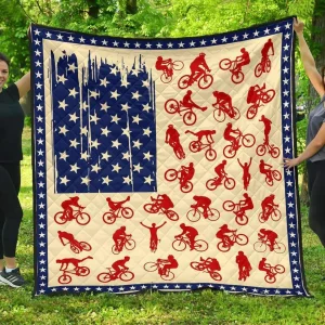 Quilt Cyclist Flag Quilt and Home Decor