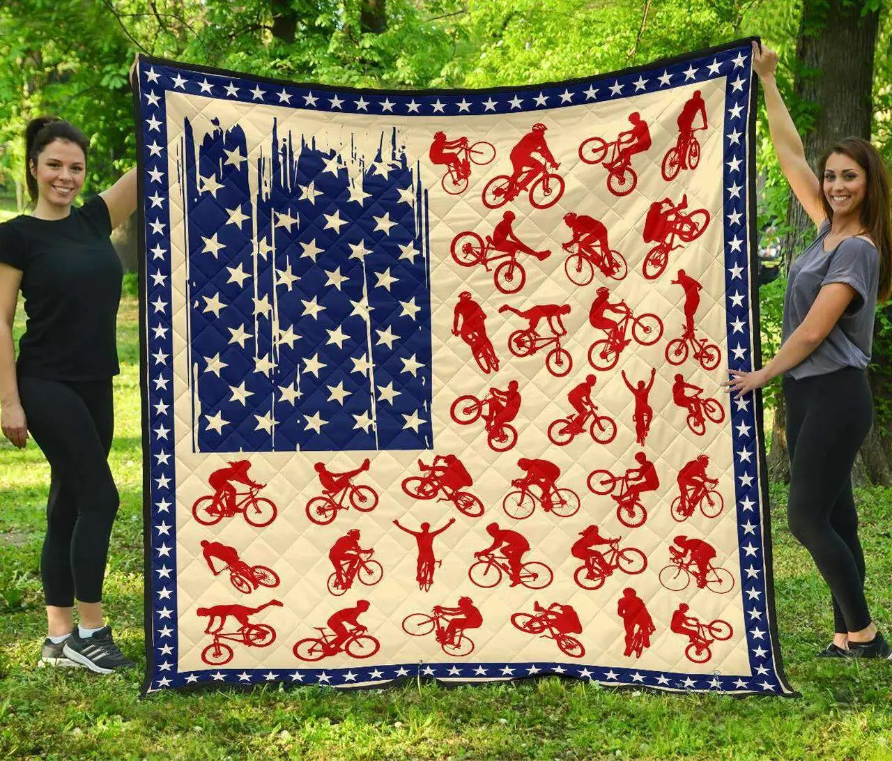 Quilt Cyclist Flag Quilt and Home Decor